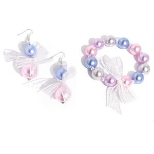 Pastel Beaded Bracelet and Earring Set